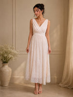 Aria Ivory Dotted Tulle Maxi Dress
