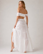Feleni Off-Shoulder Chiffon Tiered Two-Piece Maxi Set