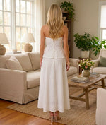 Strapless Eyelet Peplum Maxi Set